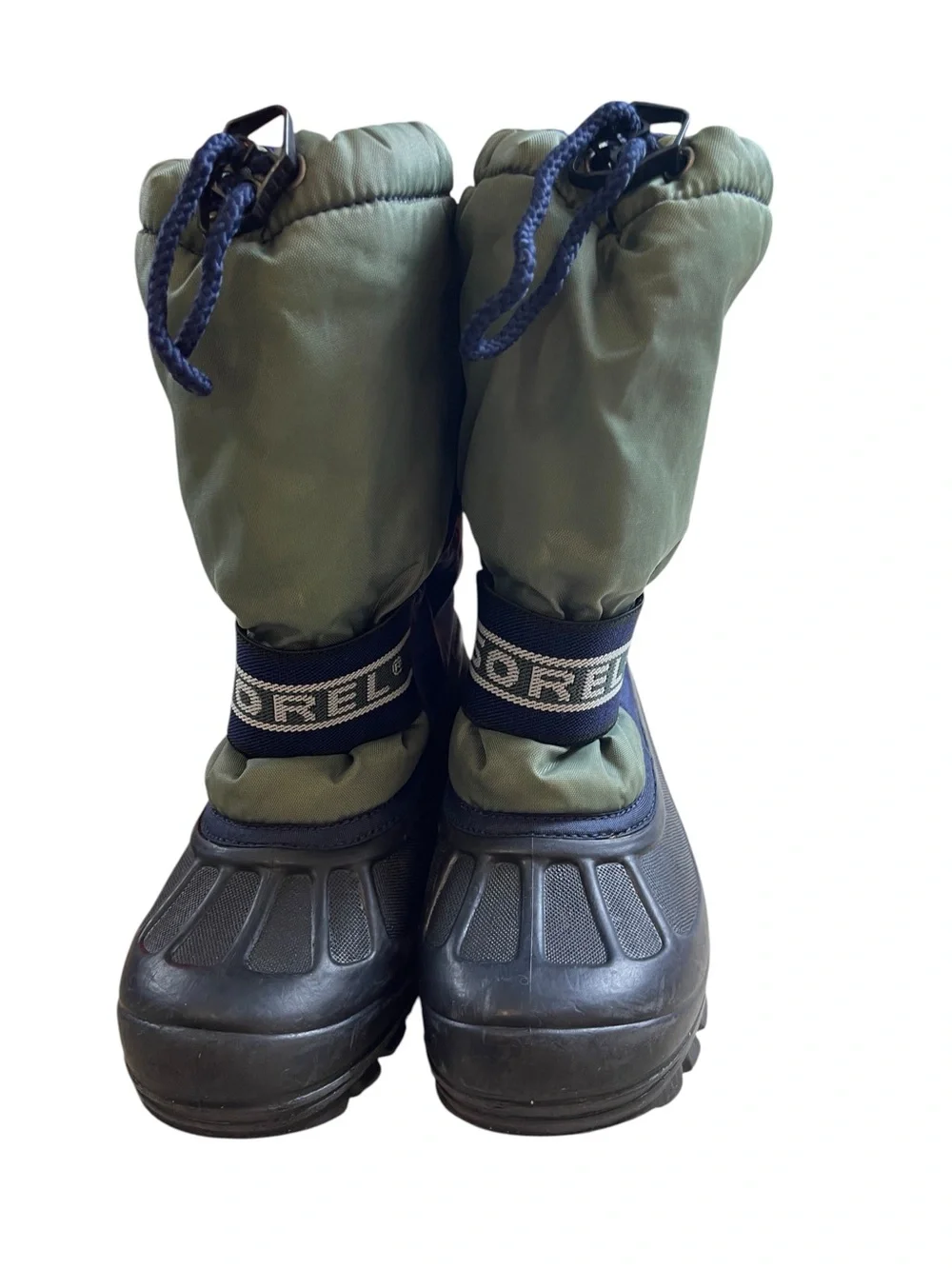 Sorel Kids Navy and Olive Cold-Weather Snow Boots size 2